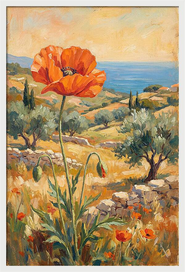 Poppy In The Mediterranean Landscape