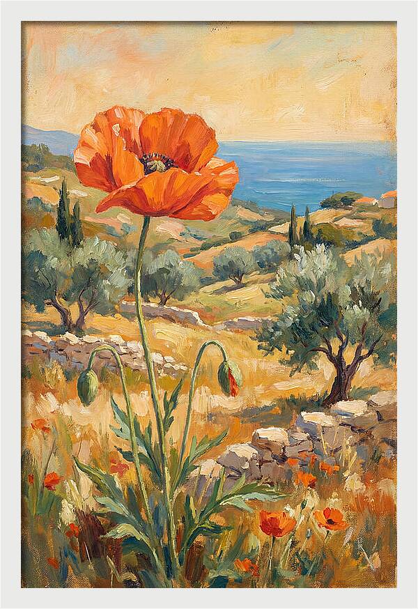 Poppy In The Mediterranean Landscape