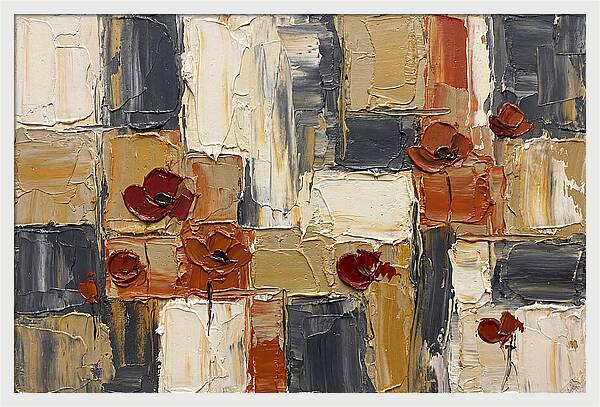 Poppy Landscape In Palette Knife