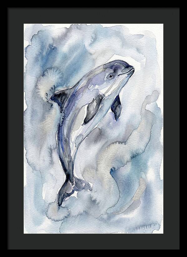 Porpoise In Watercolor Waves