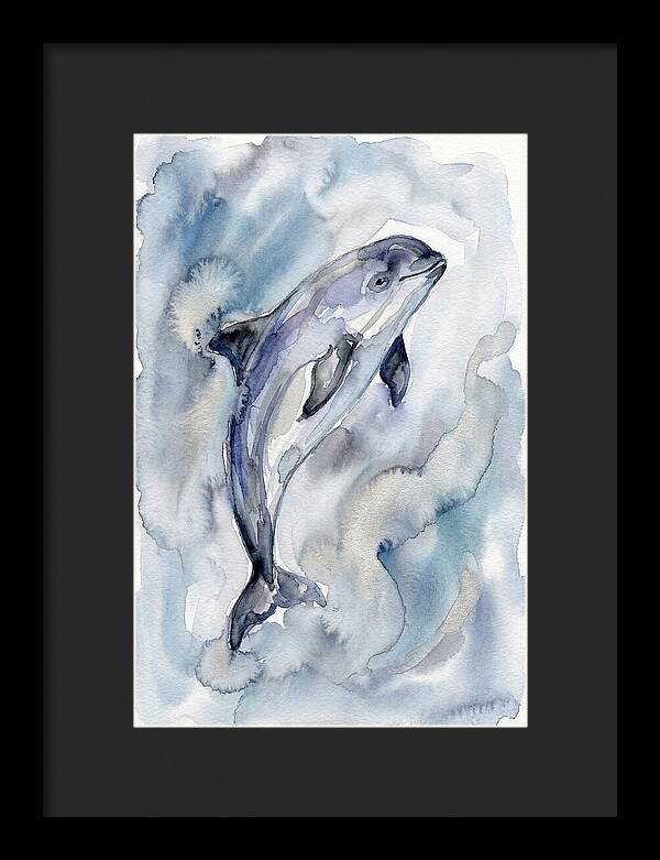 Porpoise In Watercolor Waves