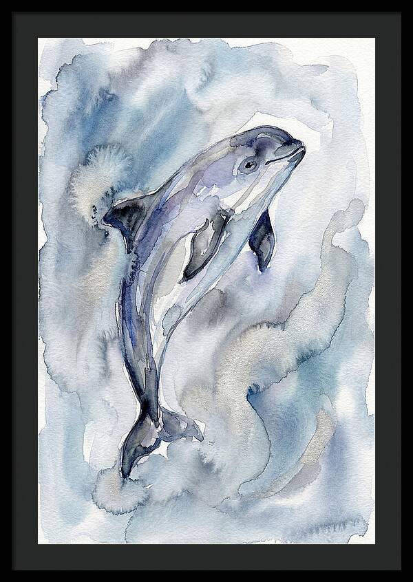 Porpoise In Watercolor Waves