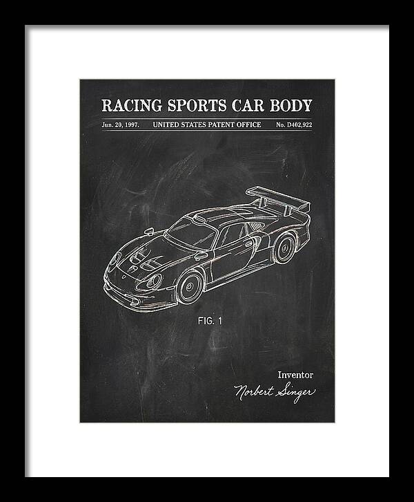 Porsche 911 Gt1 Racing Sports Car Body Chalkboard Patent Usd402922s