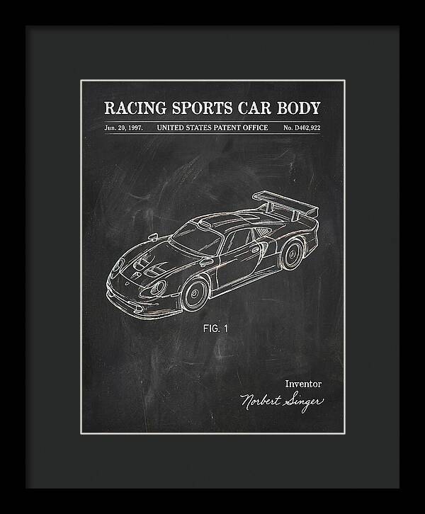 Porsche 911 Gt1 Racing Sports Car Body Chalkboard Patent Usd402922s
