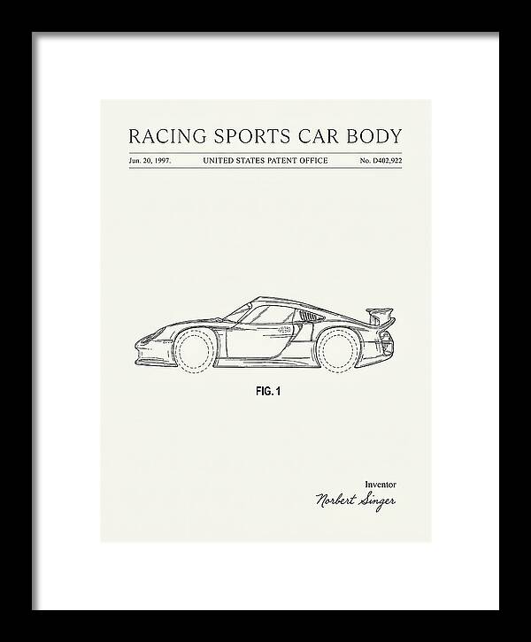 Porsche 911 Gt1 Racing Sports Car Body Minimalist Patent Usd402922s