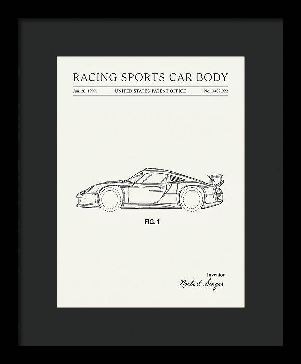 Porsche 911 Gt1 Racing Sports Car Body Minimalist Patent Usd402922s