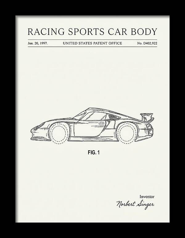 Porsche 911 Gt1 Racing Sports Car Body Minimalist Patent Usd402922s