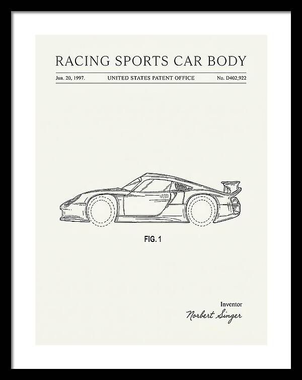 Porsche 911 Gt1 Racing Sports Car Body Minimalist Patent Usd402922s