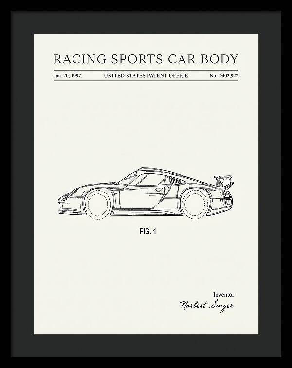 Porsche 911 Gt1 Racing Sports Car Body Minimalist Patent Usd402922s