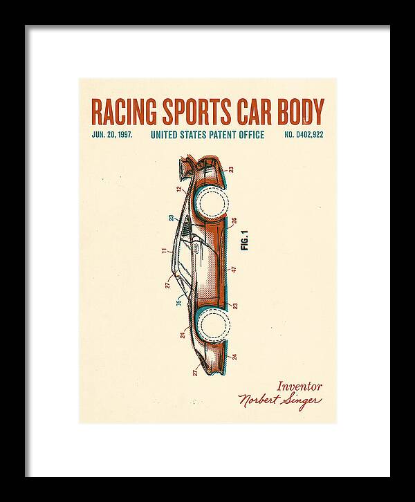 Porsche 911 Gt1 Racing Sports Car Body Retro Patent Usd402922s