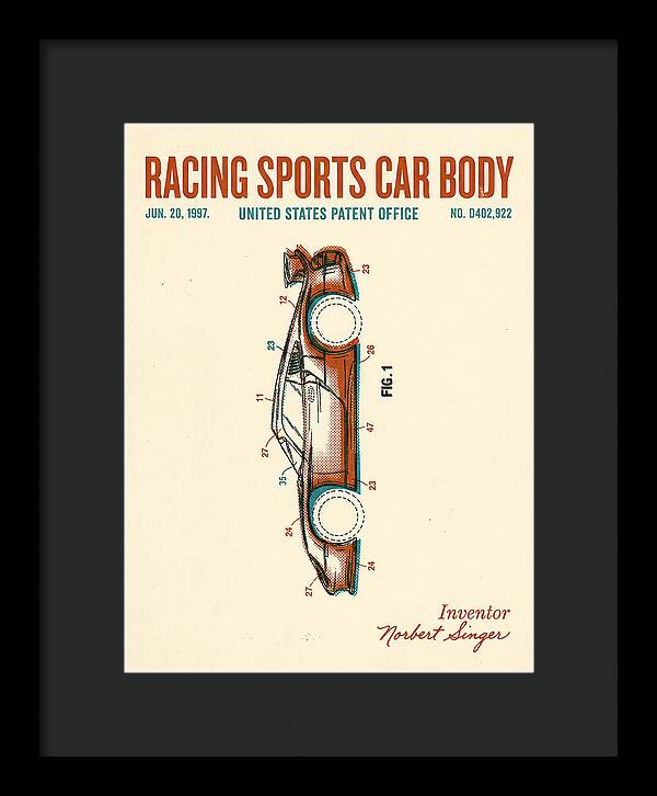 Porsche 911 Gt1 Racing Sports Car Body Retro Patent Usd402922s