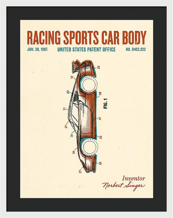Porsche 911 Gt1 Racing Sports Car Body Retro Patent Usd402922s