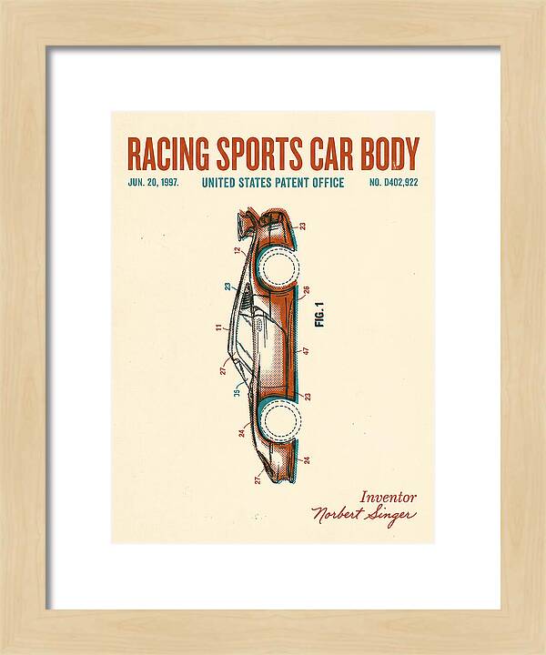 Porsche 911 Gt1 Racing Sports Car Body Retro Patent Usd402922s
