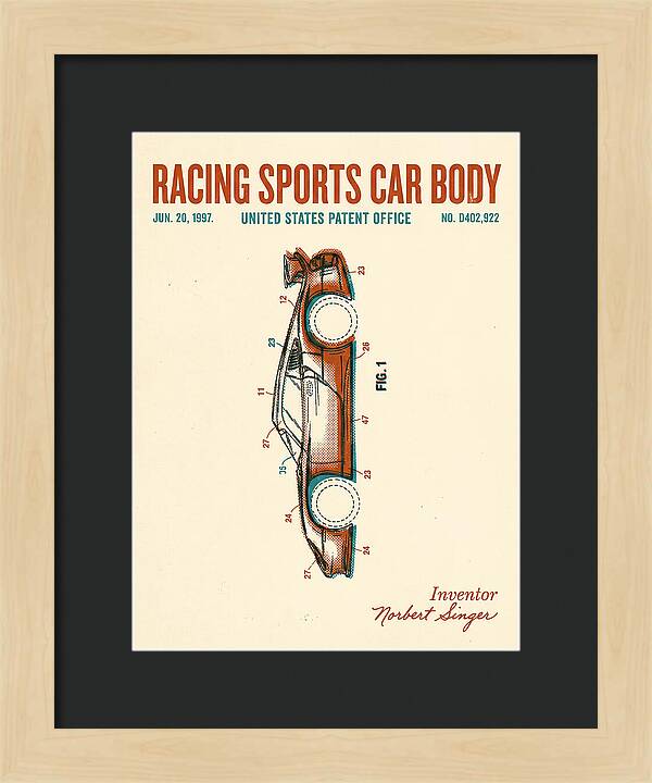 Porsche 911 Gt1 Racing Sports Car Body Retro Patent Usd402922s