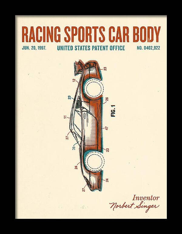 Porsche 911 Gt1 Racing Sports Car Body Retro Patent Usd402922s