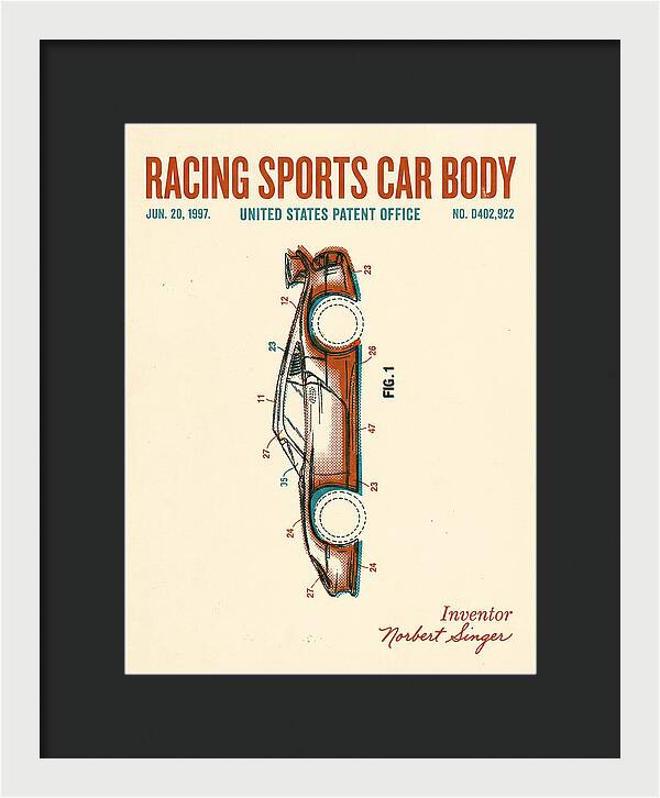 Porsche 911 Gt1 Racing Sports Car Body Retro Patent Usd402922s