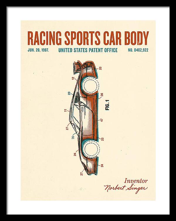 Porsche 911 Gt1 Racing Sports Car Body Retro Patent Usd402922s