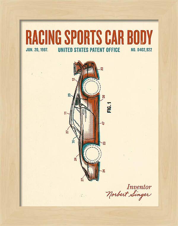 Porsche 911 Gt1 Racing Sports Car Body Retro Patent Usd402922s