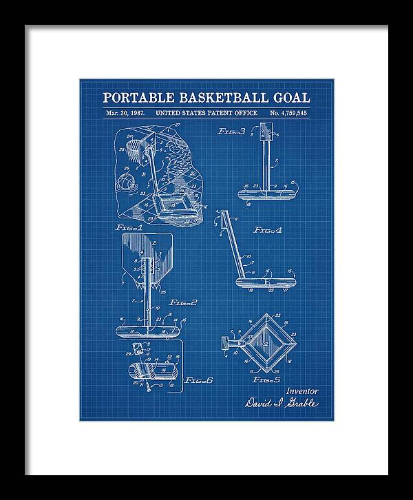 Portable Basketball Goal Blueprint Patent Us4759545