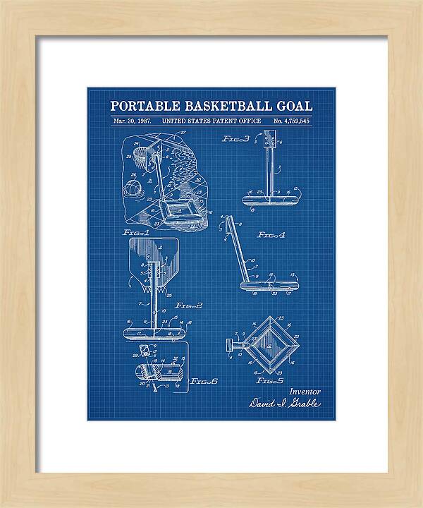 Portable Basketball Goal Blueprint Patent Us4759545