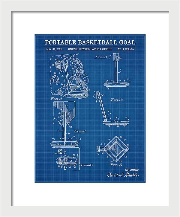 Portable Basketball Goal Blueprint Patent Us4759545