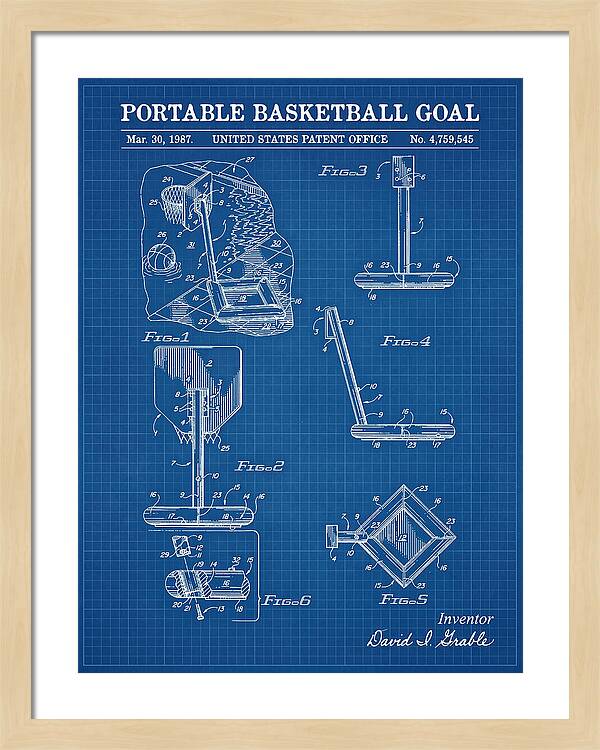 Portable Basketball Goal Blueprint Patent Us4759545