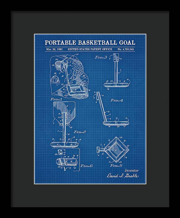 Portable Basketball Goal Blueprint Patent Us4759545