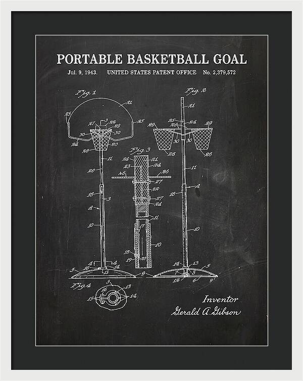 Portable Basketball Goal Chalkboard Patent Us2379572