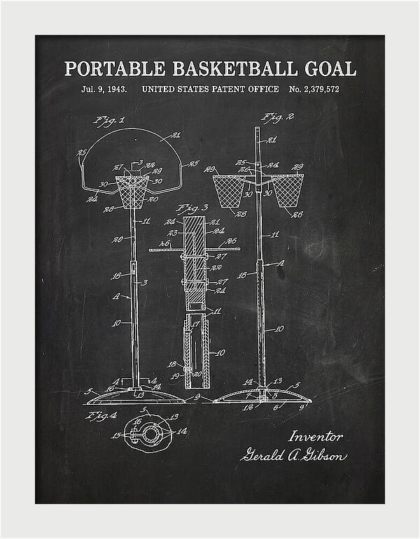 Portable Basketball Goal Chalkboard Patent Us2379572