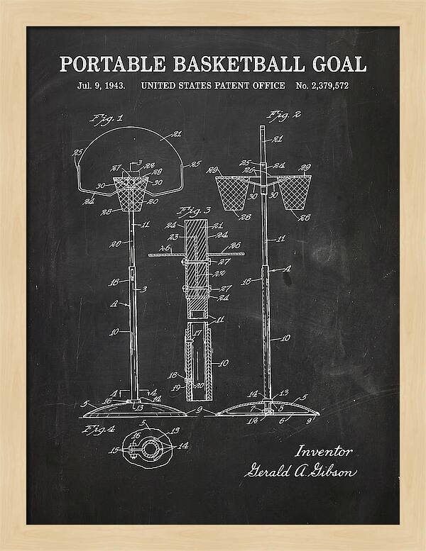 Portable Basketball Goal Chalkboard Patent Us2379572