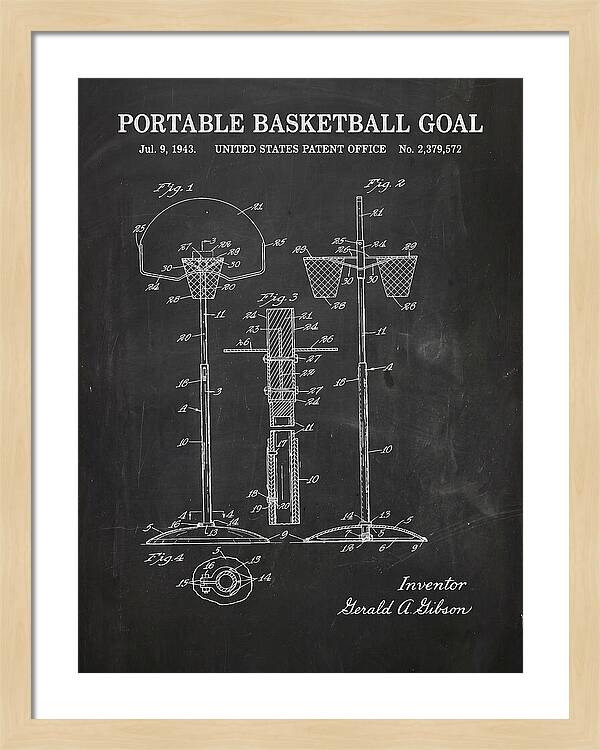 Portable Basketball Goal Chalkboard Patent Us2379572