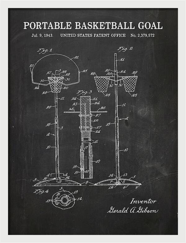 Portable Basketball Goal Chalkboard Patent Us2379572