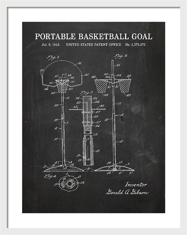 Portable Basketball Goal Chalkboard Patent Us2379572
