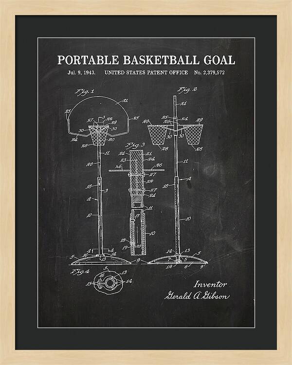 Portable Basketball Goal Chalkboard Patent Us2379572
