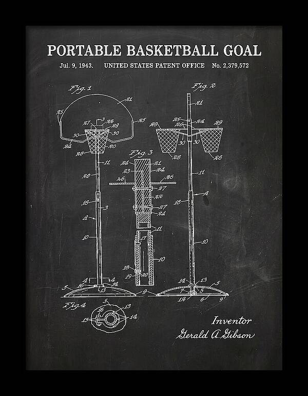 Portable Basketball Goal Chalkboard Patent Us2379572