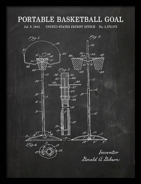 Portable Basketball Goal Chalkboard Patent Us2379572