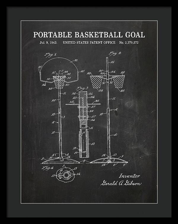 Portable Basketball Goal Chalkboard Patent Us2379572