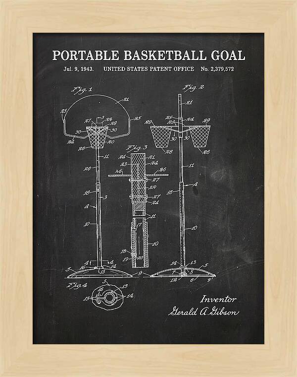 Portable Basketball Goal Chalkboard Patent Us2379572