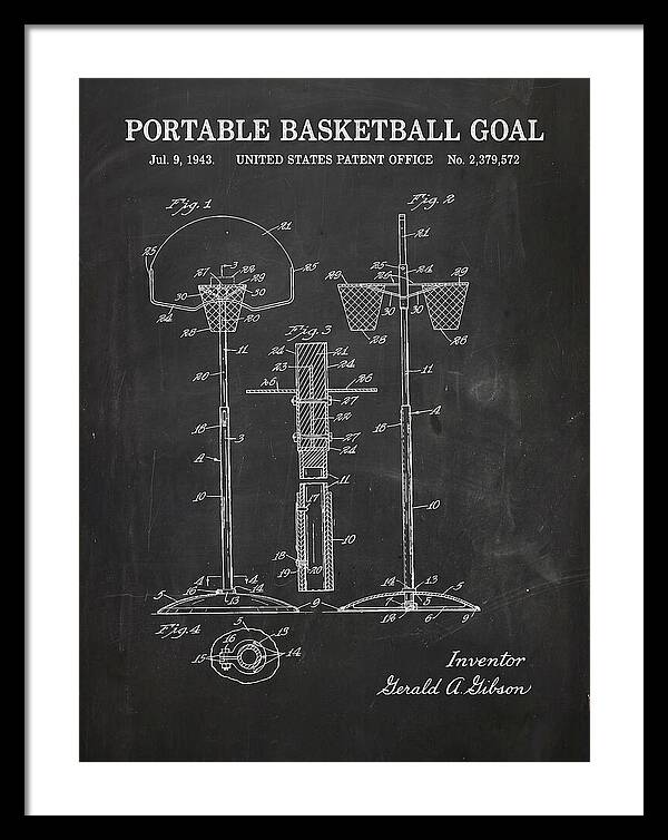 Portable Basketball Goal Chalkboard Patent Us2379572
