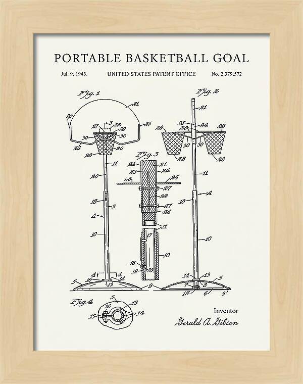Portable Basketball Goal Minimalist Patent Us2379572