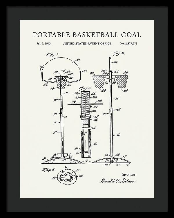 Portable Basketball Goal Minimalist Patent Us2379572