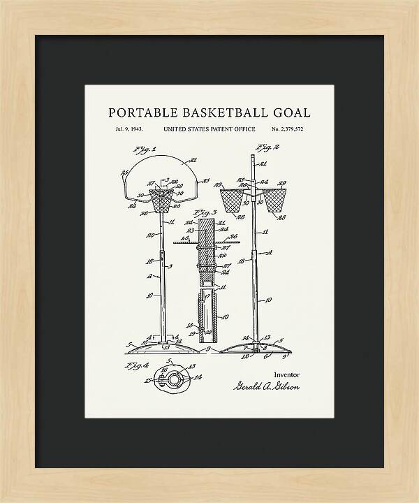 Portable Basketball Goal Minimalist Patent Us2379572