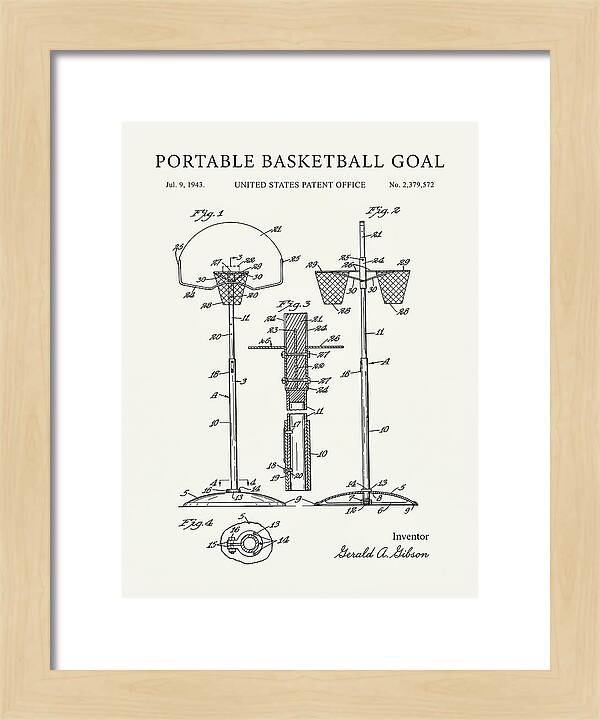 Portable Basketball Goal Minimalist Patent Us2379572