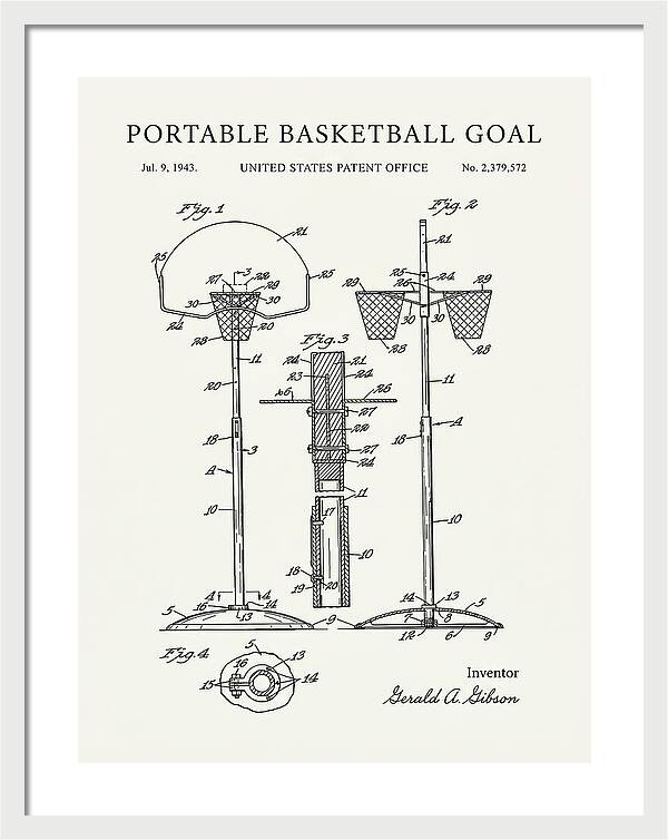 Portable Basketball Goal Minimalist Patent Us2379572