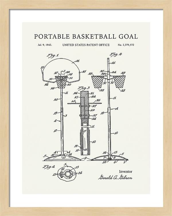 Portable Basketball Goal Minimalist Patent Us2379572