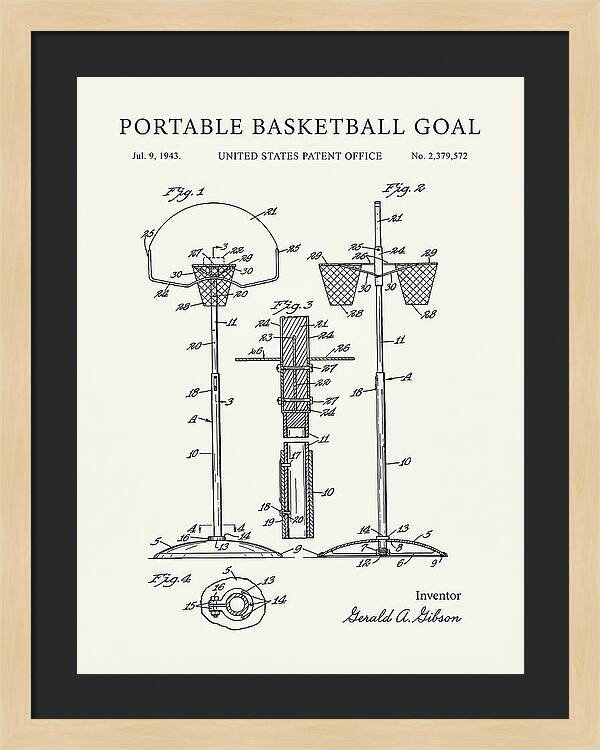 Portable Basketball Goal Minimalist Patent Us2379572