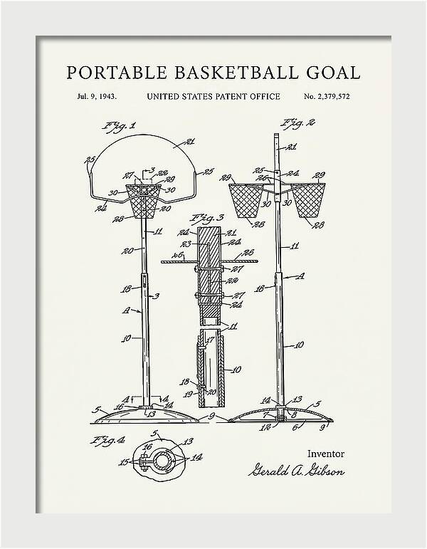 Portable Basketball Goal Minimalist Patent Us2379572