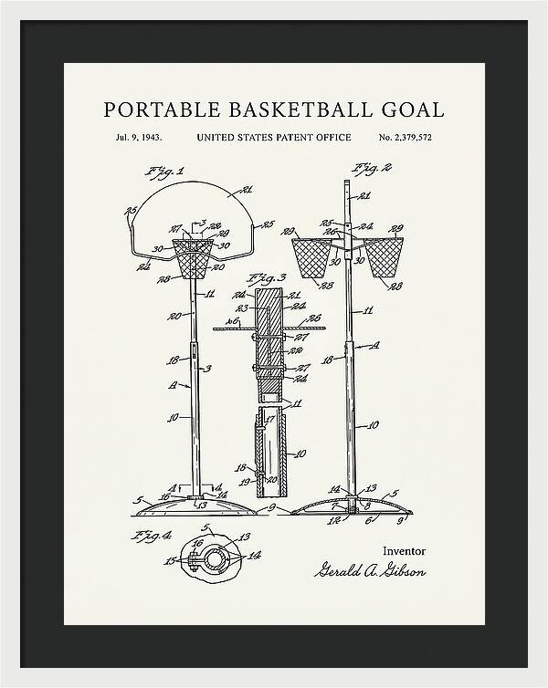 Portable Basketball Goal Minimalist Patent Us2379572