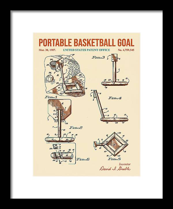 Portable Basketball Goal Retro Patent Us4759545