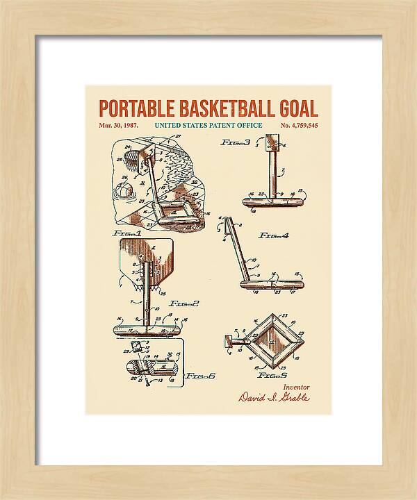 Portable Basketball Goal Retro Patent Us4759545